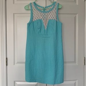 Light Blue Lilly Pulitzer Shift Dress with Lace Top